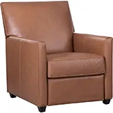 Dixon Rechargeable Power Recliner in Iceberg Cognac Brown Leather